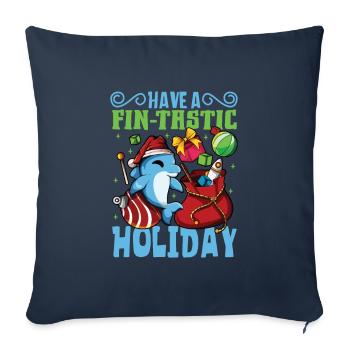 Passez des vacances inoubliables - Christmas Dolphin - Housse de coussin décorative 45 x 45 cm - bleu marine - Devant