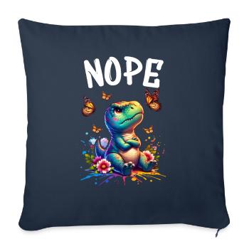 Dinosaur Saying Nope for Boys and Girls - Sofa pillowcase 17,3'' x 17,3'' (45 x 45 cm) - navy - Front