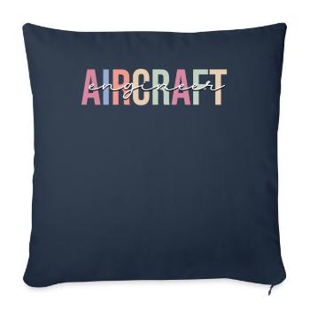 Mécanicien d’aéronefs d’ingénierie - Housse de coussin décorative 45 x 45 cm - bleu marine - Devant