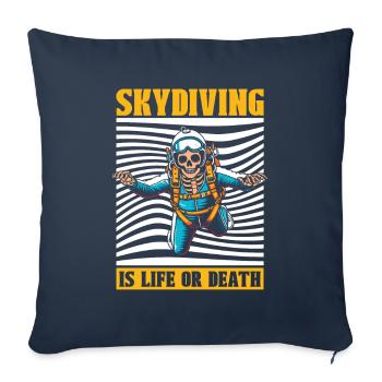 Parachutist Skydiving Skeleton - Sofa pillowcase 17,3'' x 17,3'' (45 x 45 cm) - navy - Front