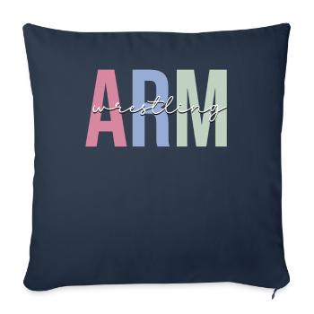 Bras de fer - Housse de coussin décorative 45 x 45 cm - bleu marine - Devant