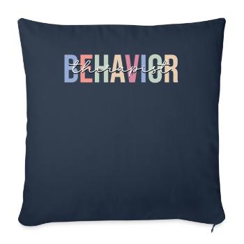Thérapeute ABA Thérapie ABA - Housse de coussin décorative 45 x 45 cm - bleu marine - Devant