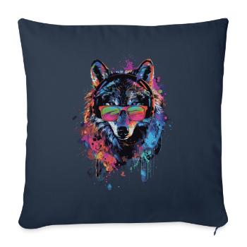 Wolf - Sofa pillowcase 17,3'' x 17,3'' (45 x 45 cm) - navy - Front