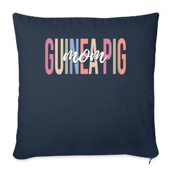 Mère aimant les animaux - Housse de coussin décorative 45 x 45 cm - bleu marine - Devant