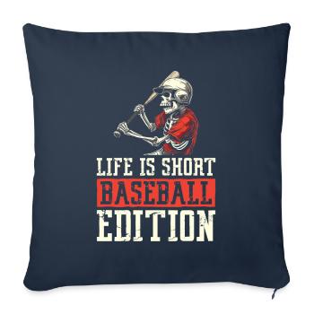 Base-ball - Housse de coussin décorative 45 x 45 cm - bleu marine - Devant
