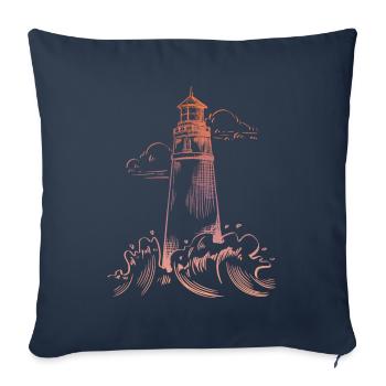 Vintage Lighthouse - Sofa pillowcase 17,3'' x 17,3'' (45 x 45 cm) - navy - Front