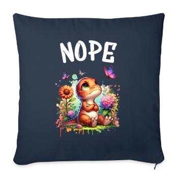 Dinosaur Saying Nope for Boys and Girls - Sofa pillowcase 17,3'' x 17,3'' (45 x 45 cm) - navy - Front