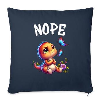 Dinosaur Saying Nope for Boys and Girls - Sofa pillowcase 17,3'' x 17,3'' (45 x 45 cm) - navy - Front