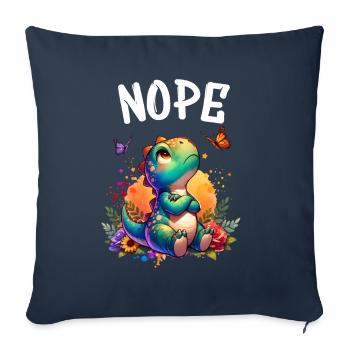 Dinosaur Saying Nope for Boys and Girls - Sofa pillowcase 17,3'' x 17,3'' (45 x 45 cm) - navy - Front