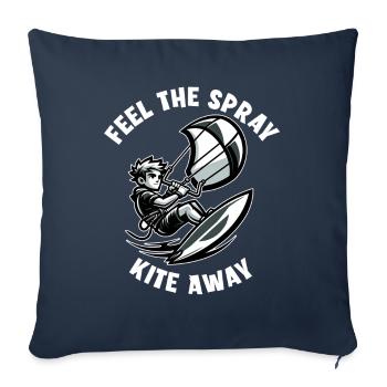 Kitesurfing Feel the spray kite away - Sofa pillowcase 17,3'' x 17,3'' (45 x 45 cm) - navy - Front