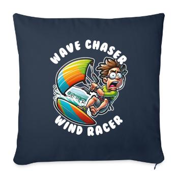Kitesurfing Wave chaser wind racer - Sofa pillowcase 17,3'' x 17,3'' (45 x 45 cm) - navy - Front