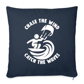 Kitesurfing Chase the wind catch the waves - Sofa pillowcase 17,3'' x 17,3'' (45 x 45 cm) - navy - Front