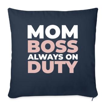 Maman Maman - Housse de coussin décorative 45 x 45 cm - bleu marine - Devant
