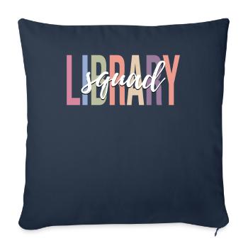 Amoureux des livres, lecteur, bibliothécaire - Housse de coussin décorative 45 x 45 cm - bleu marine - Devant
