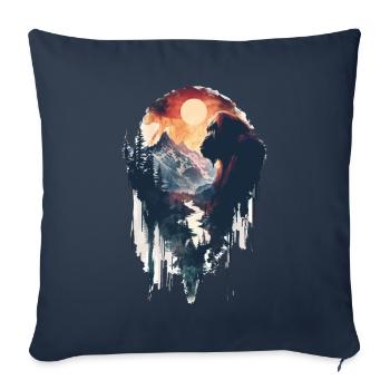 Orang-outan - Housse de coussin décorative 45 x 45 cm - bleu marine - Devant