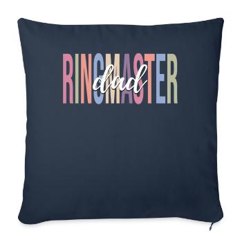 Cirque Papa Cirque Manegemann Carnaval - Housse de coussin décorative 45 x 45 cm - bleu marine - Devant