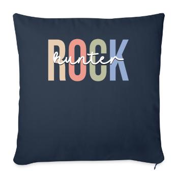 Géologue collectionneur de roches Rockhounding - Housse de coussin décorative 45 x 45 cm - bleu marine - Devant