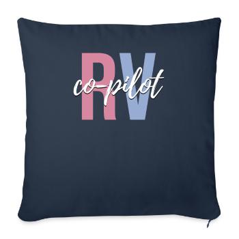 Rv Camping Rv Chauffeur Rv Camper Rv Bus - Housse de coussin décorative 45 x 45 cm - bleu marine - Devant