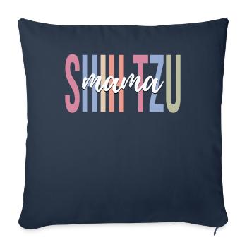 Shih Tzu Mom Dog Lover Dog Mom - Sofa pillowcase 17,3'' x 17,3'' (45 x 45 cm) - navy - Front