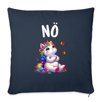 La licorne dit non aux créatures mythiques des garçons et des filles - Housse de coussin décorative 45 x 45 cm - bleu marine - Devant