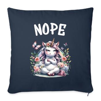 Licorne disant non Garçon et fille Créature mythique - Housse de coussin décorative 45 x 45 cm - bleu marine - Devant