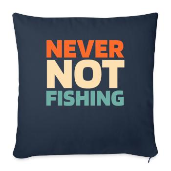 Pêche sur glace Pêche sur glace - Housse de coussin décorative 45 x 45 cm - bleu marine - Devant