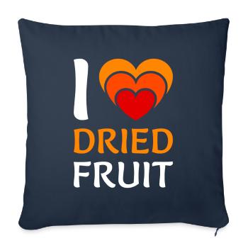 J’adore les fruits secs Trockenfrüchte Dörren - Housse de coussin décorative 45 x 45 cm - bleu marine - Devant