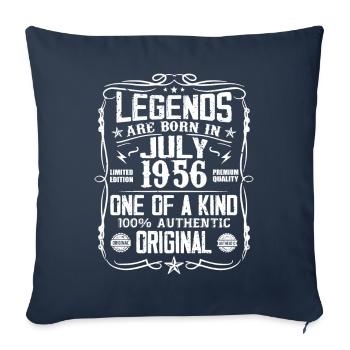 Né en Juillet 1956 Anniversaire 1956 Juillet 1956 - Housse de coussin décorative 45 x 45 cm - bleu marine - Devant