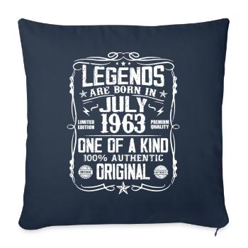 Born in July 1963 Birthday 1963 July 1963 - Sofa pillowcase 17,3'' x 17,3'' (45 x 45 cm) - navy - Front