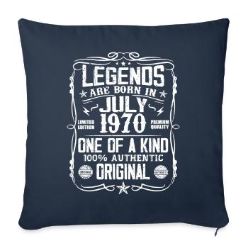 Né en Juillet 1970 Anniversaire 1970 Juillet 1970 - Housse de coussin décorative 45 x 45 cm - bleu marine - Devant