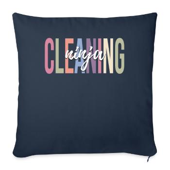 Équipe de nettoyage du concierge de l’école - Housse de coussin décorative 45 x 45 cm - bleu marine - Devant