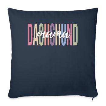 Teckel Maman Chien Maman Amoureux des chiens - Housse de coussin décorative 45 x 45 cm - bleu marine - Devant