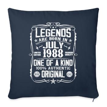 Né en Juillet 1988 Anniversaire 1988 Juillet 1988 - Housse de coussin décorative 45 x 45 cm - bleu marine - Devant