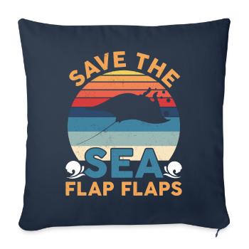 Manta Ray Stingray Save The Sea Flap Flaps Illustr - Sofa pillowcase 17,3'' x 17,3'' (45 x 45 cm) - navy - Front