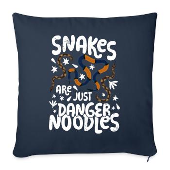 Les serpents ne sont que des nouilles de danger Les serpents sont un danger n - Housse de coussin décorative 45 x 45 cm - bleu marine - Devant