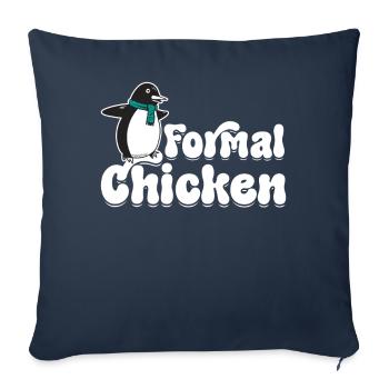 Drôle Meme Penguin Lover Poulet formel Illust - Housse de coussin décorative 45 x 45 cm - bleu marine - Devant