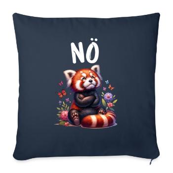 Panda roux Drôle de dicton Nope Renard de Feu - Housse de coussin décorative 45 x 45 cm - bleu marine - Devant