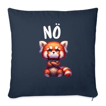 Panda roux Drôle Dicton Non, Renard de Feu - Housse de coussin décorative 45 x 45 cm - bleu marine - Devant