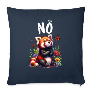 Panda roux Drôle de dicton Nope Renard de Feu - Housse de coussin décorative 45 x 45 cm - bleu marine - Devant