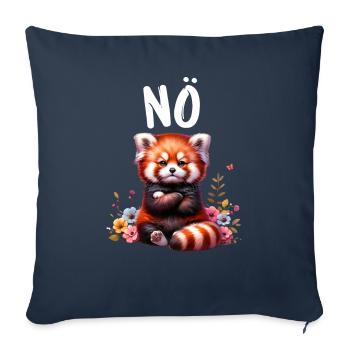 Panda roux Drôle de dicton Nope Renard de Feu - Housse de coussin décorative 45 x 45 cm - bleu marine - Devant
