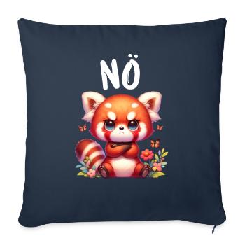Panda roux Drôle Dicton Non, Renard de Feu - Housse de coussin décorative 45 x 45 cm - bleu marine - Devant