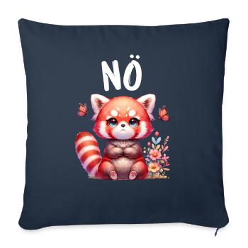 Panda roux Drôle de dicton Nope Renard de Feu - Housse de coussin décorative 45 x 45 cm - bleu marine - Devant