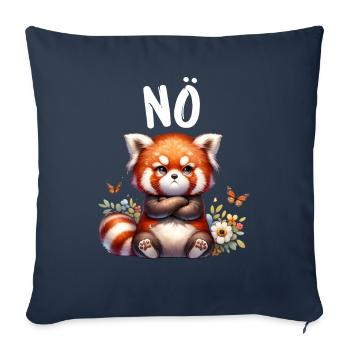 Panda roux Drôle de dicton Nope Renard de Feu - Housse de coussin décorative 45 x 45 cm - bleu marine - Devant