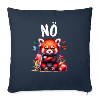 Panda roux Drôle de dicton Nope Renard de Feu - Housse de coussin décorative 45 x 45 cm - bleu marine - Devant