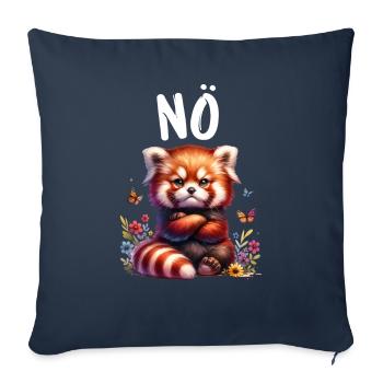 Panda roux Drôle de dicton Nope Renard de Feu - Housse de coussin décorative 45 x 45 cm - bleu marine - Devant