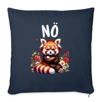 Panda roux Drôle de dicton Nope Renard de Feu - Housse de coussin décorative 45 x 45 cm - bleu marine - Devant