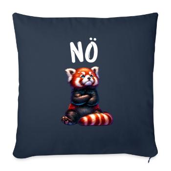 Panda roux Drôle Dicton Non, Renard de Feu - Housse de coussin décorative 45 x 45 cm - bleu marine - Devant