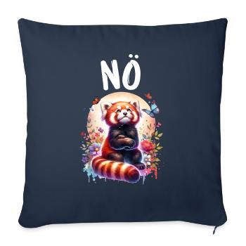Panda roux Drôle de dicton Nope Renard de Feu - Housse de coussin décorative 45 x 45 cm - bleu marine - Devant