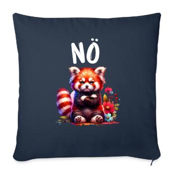 Panda roux Drôle de dicton Nope Renard de Feu - Housse de coussin décorative 45 x 45 cm - bleu marine - Devant