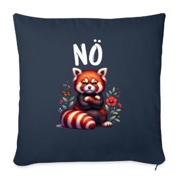 Panda roux Drôle de dicton Nope Renard de Feu - Housse de coussin décorative 45 x 45 cm - bleu marine - Devant